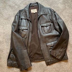 Leather brown jacket